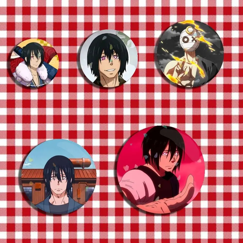 

Fire Force Benimaru Shinmon Laser Badge Creative Pins Brooch for Decor Gifts Fans Collect Easter decorations