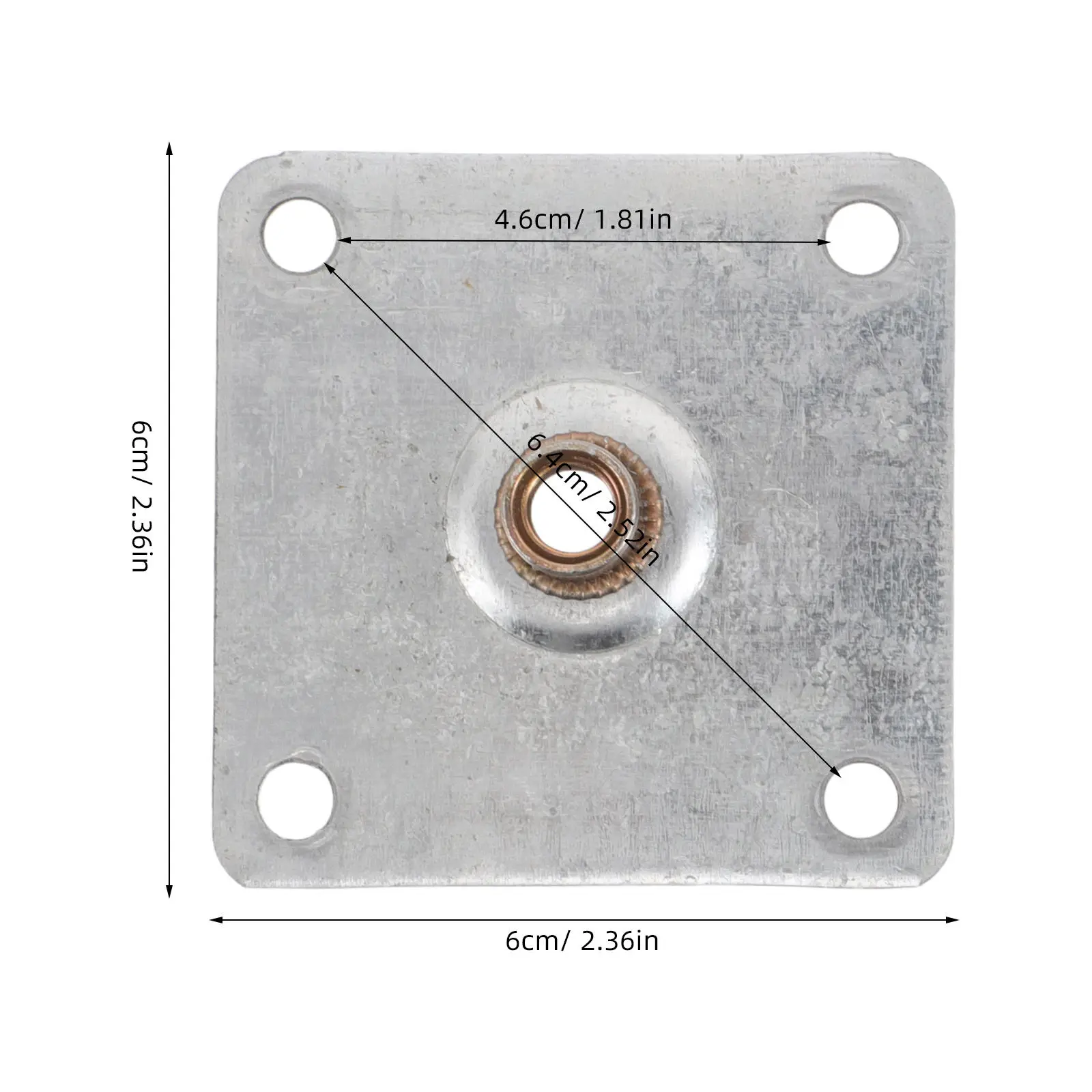 12Pcs Sofa Leg Mounting Plates 2.36x2.36 Inches Flat Fixing Brace Brackets Furniture Joint Connectors Repair Hardware for Table