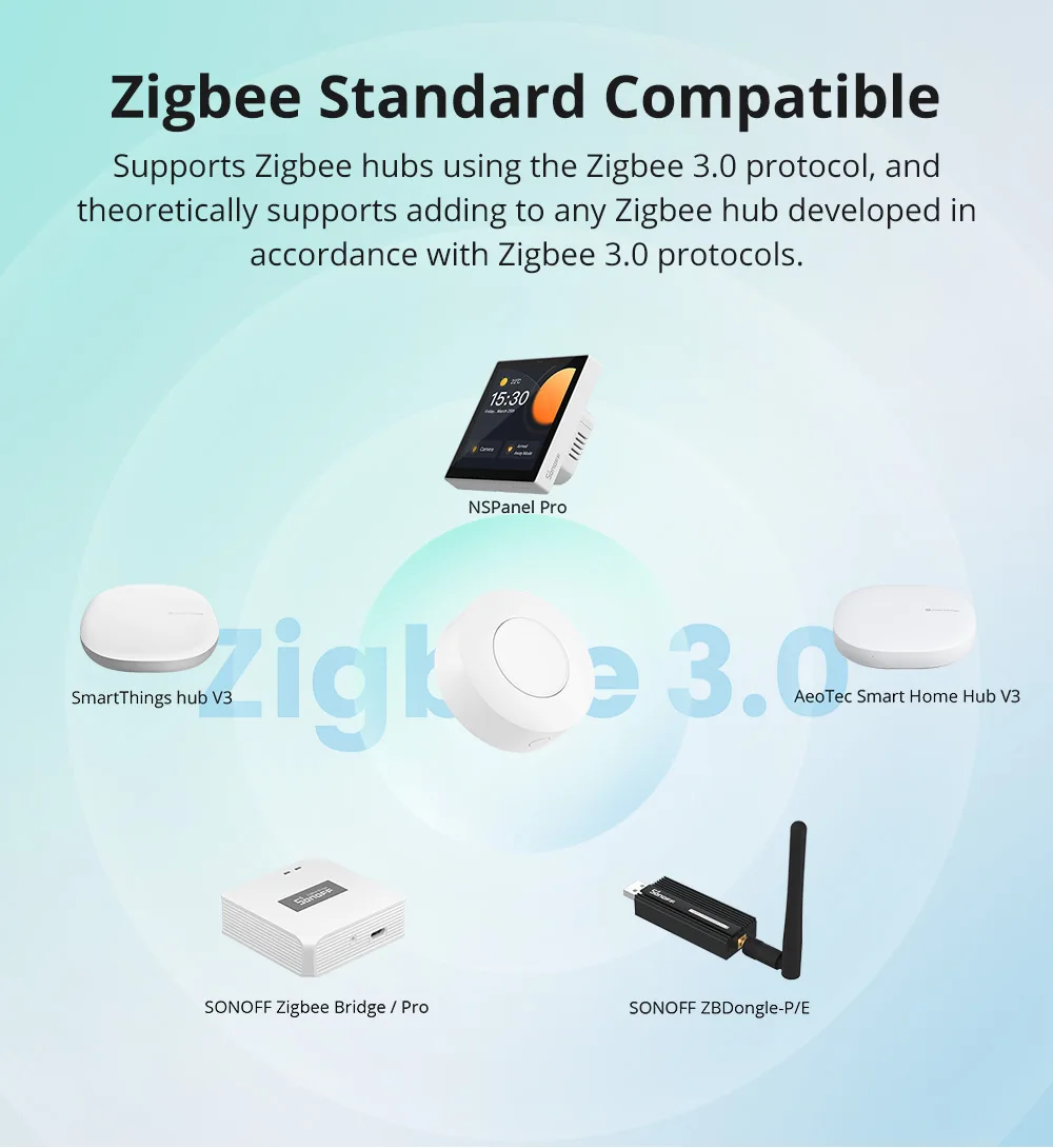 SONOFF-interruptor inalámbrico SNZB-01P Zigbee, interruptor de Escena Inteligente, Control de automatización del hogar para la aplicación eWeLink,