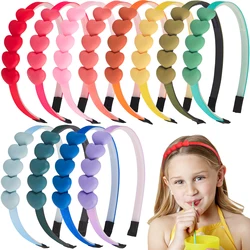 1PC Cute Girls Headbands Plastic Hairbands Matte Heart Shaped Headband Children Kids Hairband Headwear Fashion Hair Aceessories