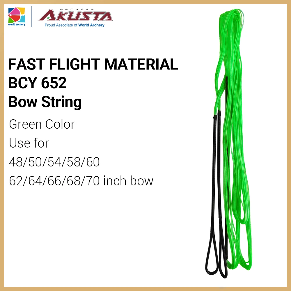 Akusta Recurve Bow Fast Flight Material Bow String BCY 652 Green Color For 48-70 Inch Bow String