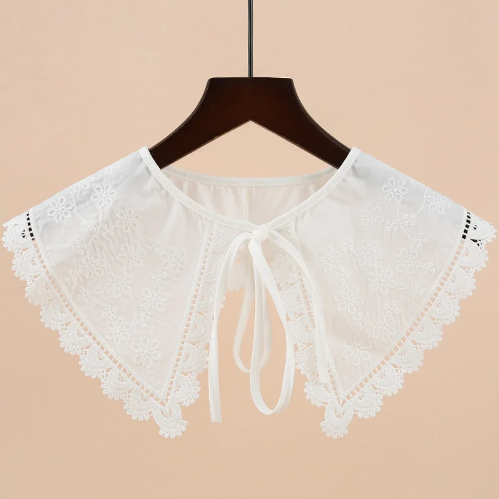 Lace Ruffled Trim Fake Collar Lolita Jacquard Double Layer Ruffles Shawl Wrap Clothes Accessory Shoulder Wrap Women