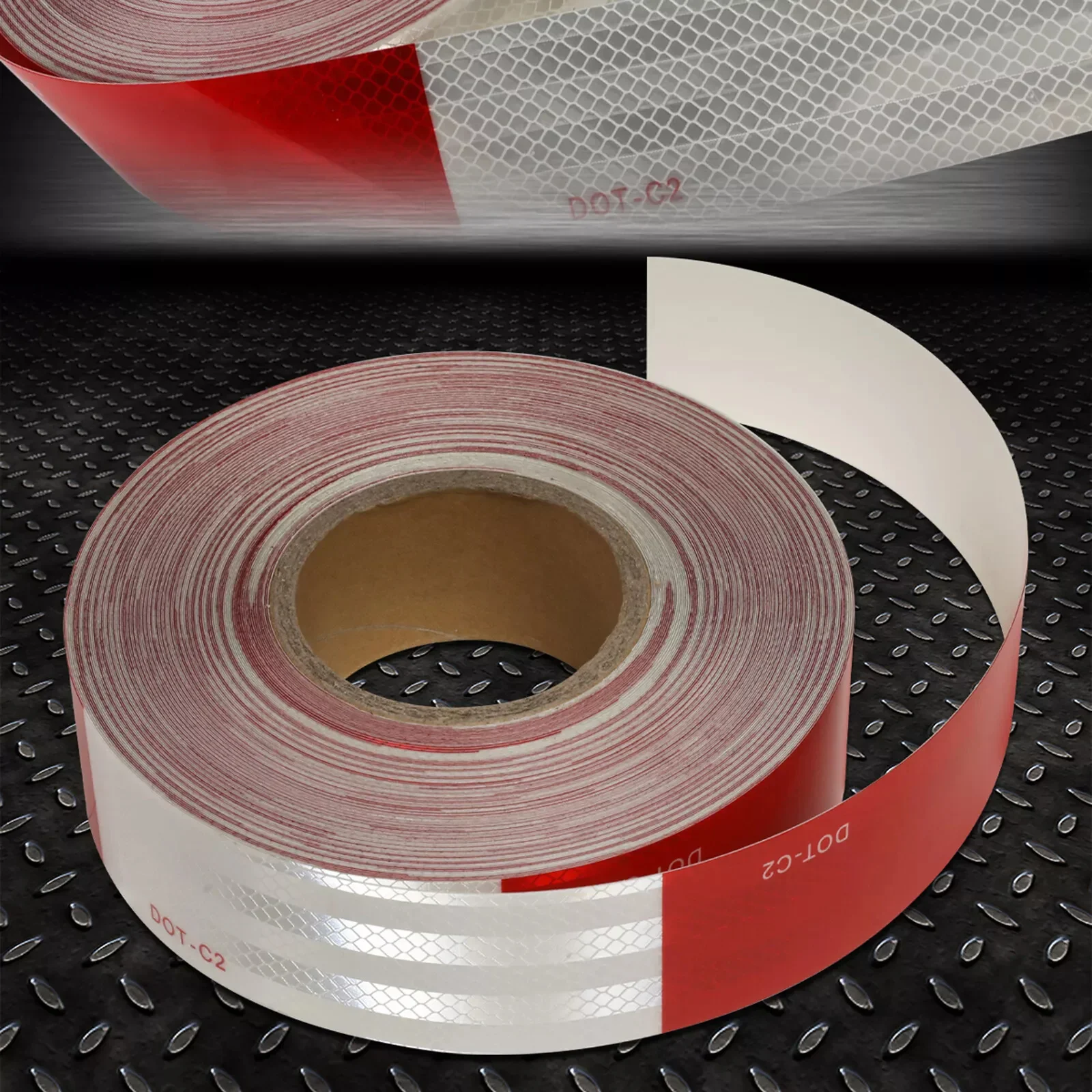 9/3Meters Truck DOT-C2 Reflective Tape Red/White Conspicuity Diamond Grade Adhesive Safety Mark Warning Tape Car Styling