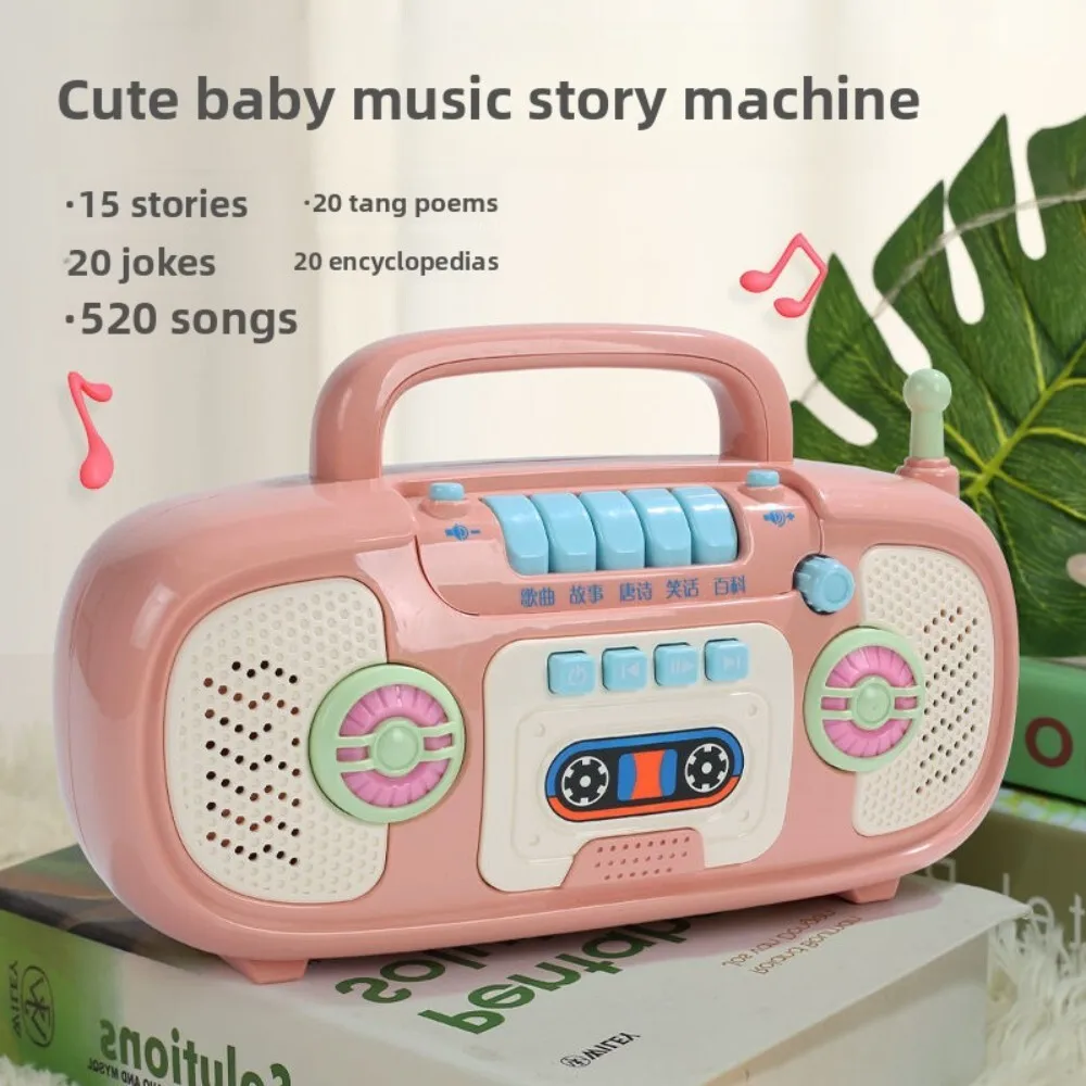 Máquina educacional recarregável de aprendizagem para bebês, brinquedo de história musical para crianças de 6 meses e 1 ano de idade, diversão para desenvolvimento inicial