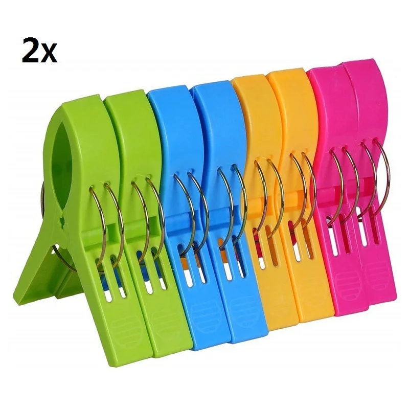 Beach Towel Clips Towel Holder for Beach Chair or Pool Loungers Keep Towel Multifunction Colour clothes Clip Plastic clothespin