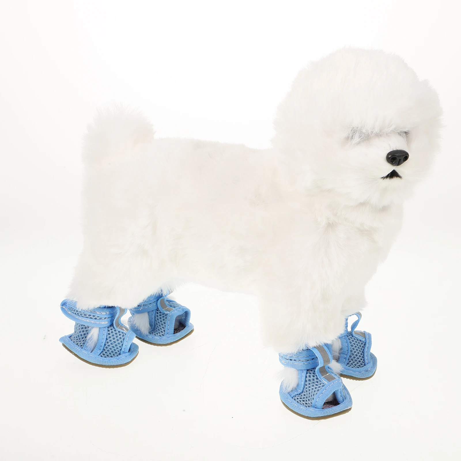 

4 Pcs Pet Dog Shoes Breathable Mesh Summer Sandals for Hot Pavement Deck Beach Flexible Sole 5 Sizes Pet Supplies