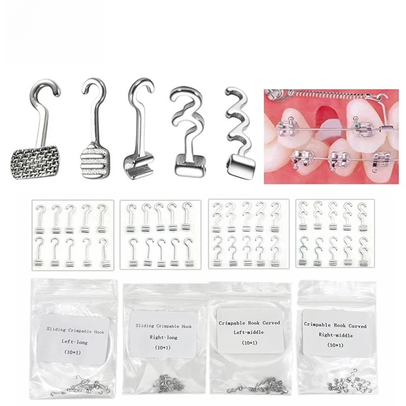 Dental Mesh Base Question Mark Hook, Single Double Triple Orthodontic Traction Hook for Oral Orthodontics Treatment