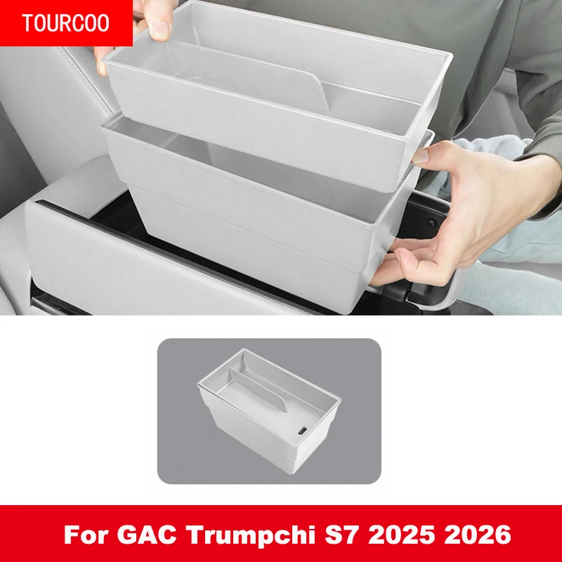 

For GAC Trumpchi S7 2025 2026 Car Armrest Storage Box Center Console Storage Tray Accessories