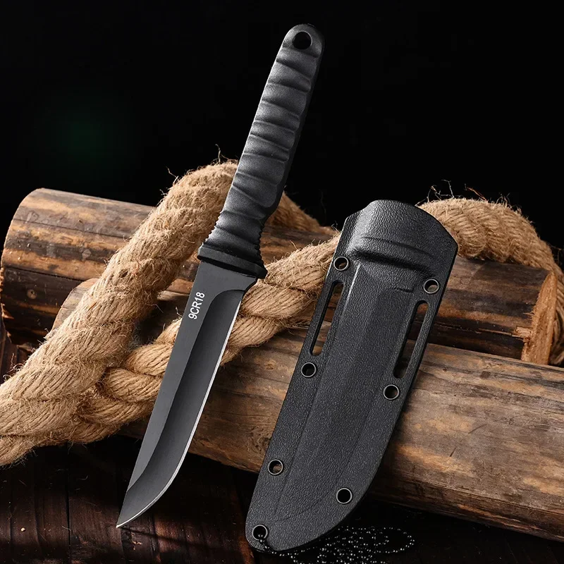 New Outdoor Camping Men\'s Fixed Blade Hunting Knife Portable Survival Self Defense Military Fishing Tactical Pocket Knife