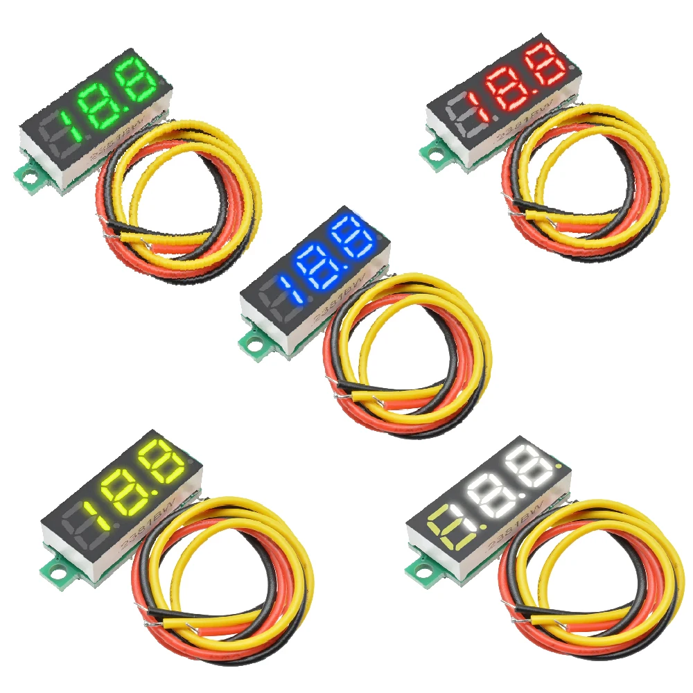 DC 0-100V LED Display Digital Mini Gauge voltage meter Voltmeter 3-Wire Panel Voltmeter Meter 0.28 inch Detector Monitor Tools