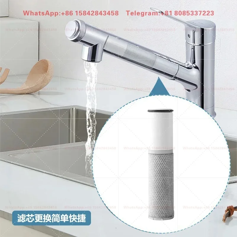 HSC17023/TJS-TC-S19 Filter Cartridge, Activated Carbon Composite Filter for Kitchen Bathroom Faucet Water Purifier-2PCS