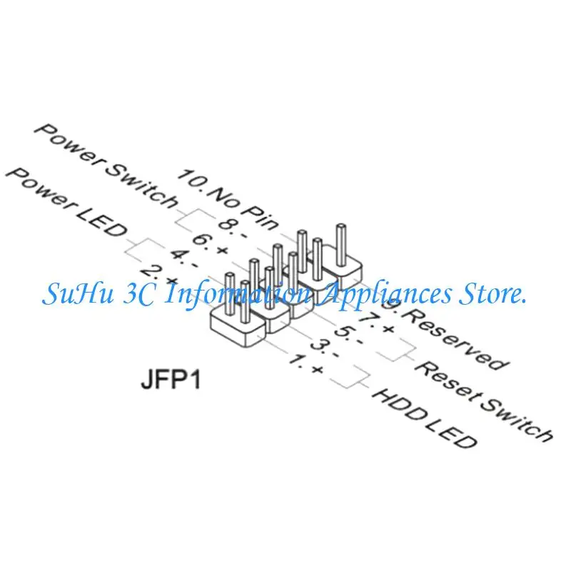 Power Button Branch Cable for 9 Pin Front Panel Header Use, F_PANEL Fit, and Internal Wiring for Case Updates, Assembly, and