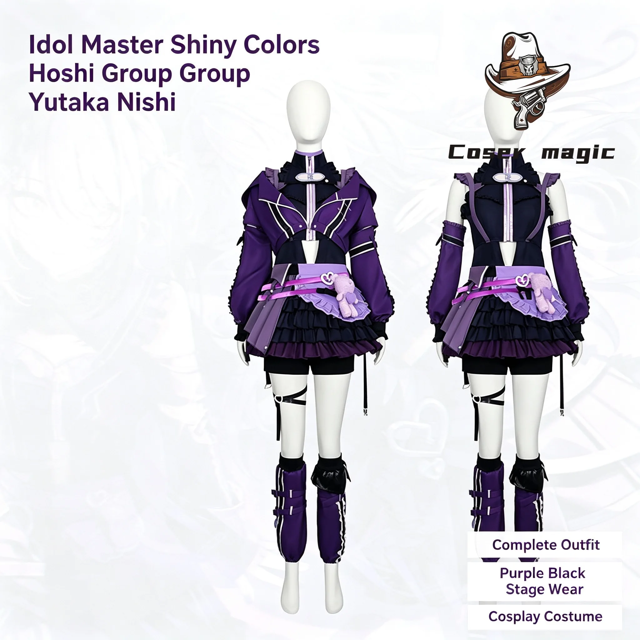 THE IDOLM@STER Shiny Colors Haruki Yumeta Black Star Group Cosplay Costume Full Set