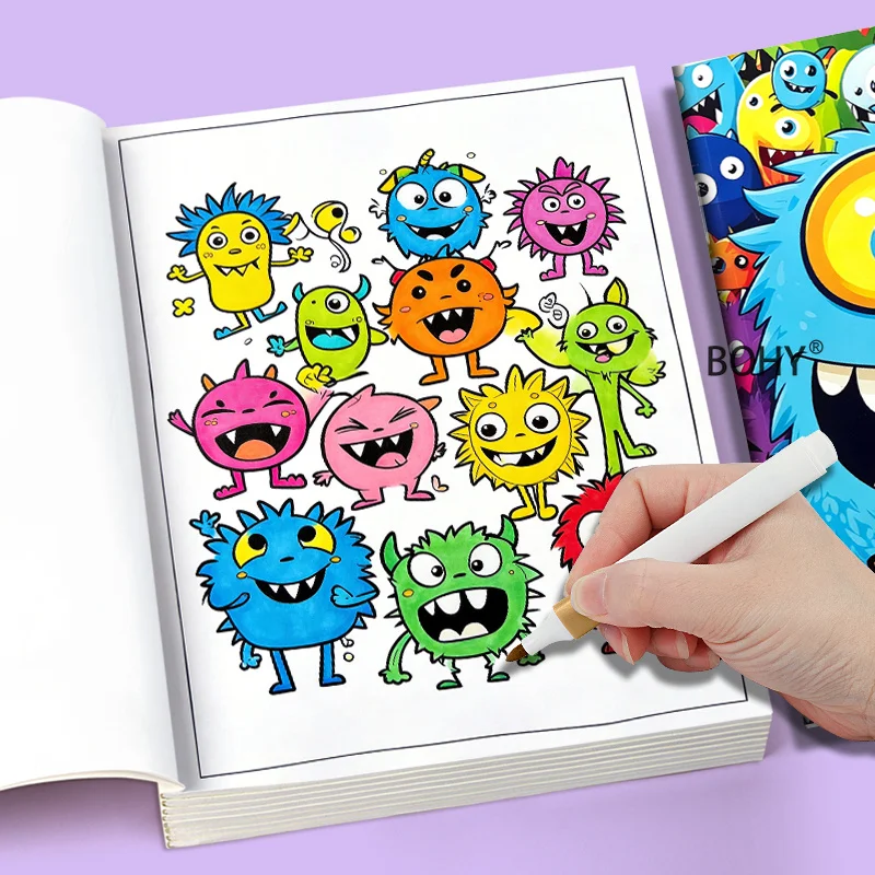 1 Monster Themed Adult Decompression and Coloring Book 24 Pages of Theme Drafts Like Multi Eyed Monsters/fantasy Alien Creatures