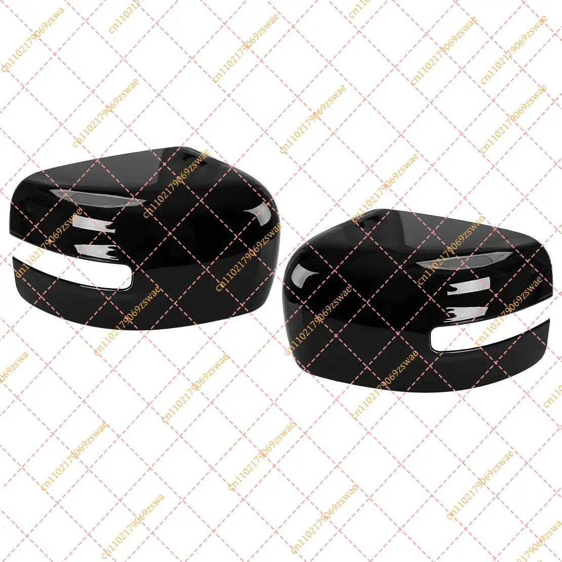 Gloss Black Plastic Rear View Mirror Decor Caps For Renegade BU For 2015-2022 Dual Front Side Replacement Trim Shell