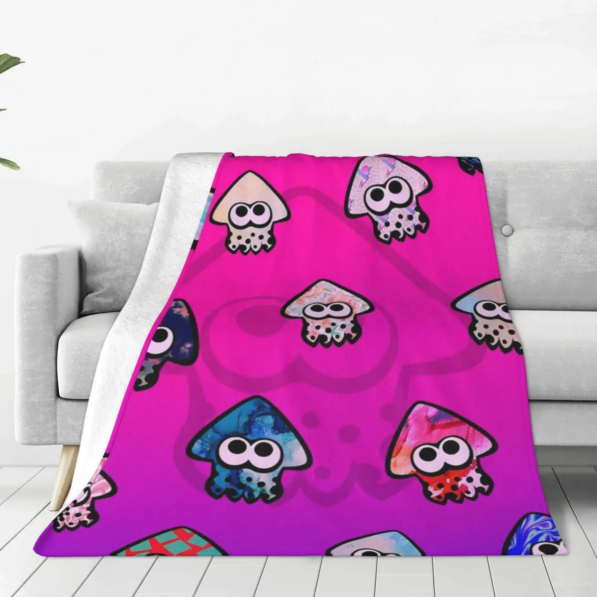 Collage Blankets Fleece Spring Autumn Splatoon Game Breathable Soft Throw Blanket for Bed Outdoor Rug Piece