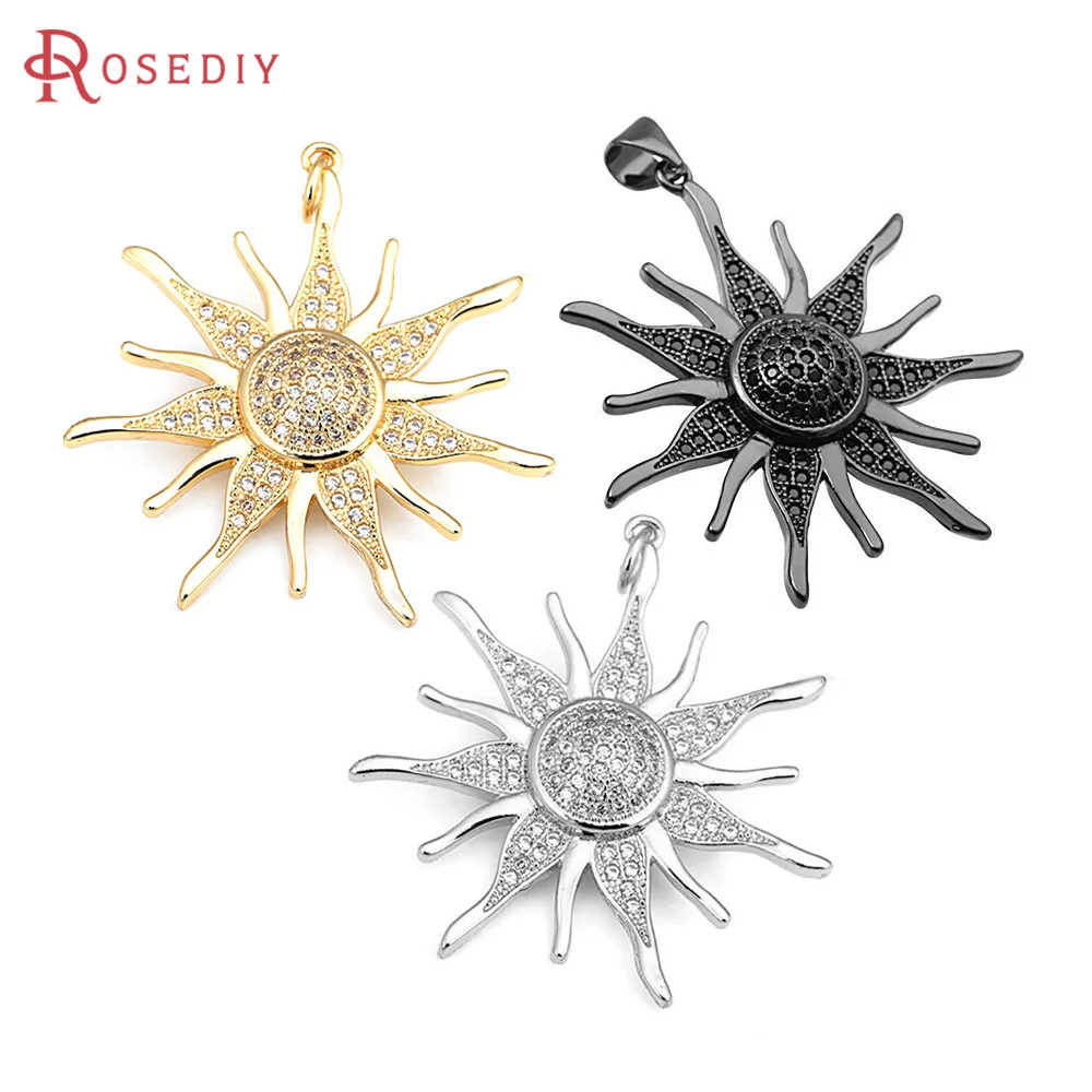 

18K Gold Color Brass Zircon Sun Charms Pendants High Quality Necklace Earrings Diy Jewelry Accessories Rosediy official-website