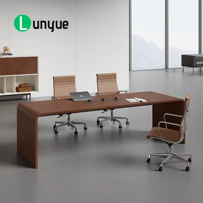 Modern Business Office Conference Table Set Multiplayer Meeting Desk with Chairs for Corporate Boardroom Professional