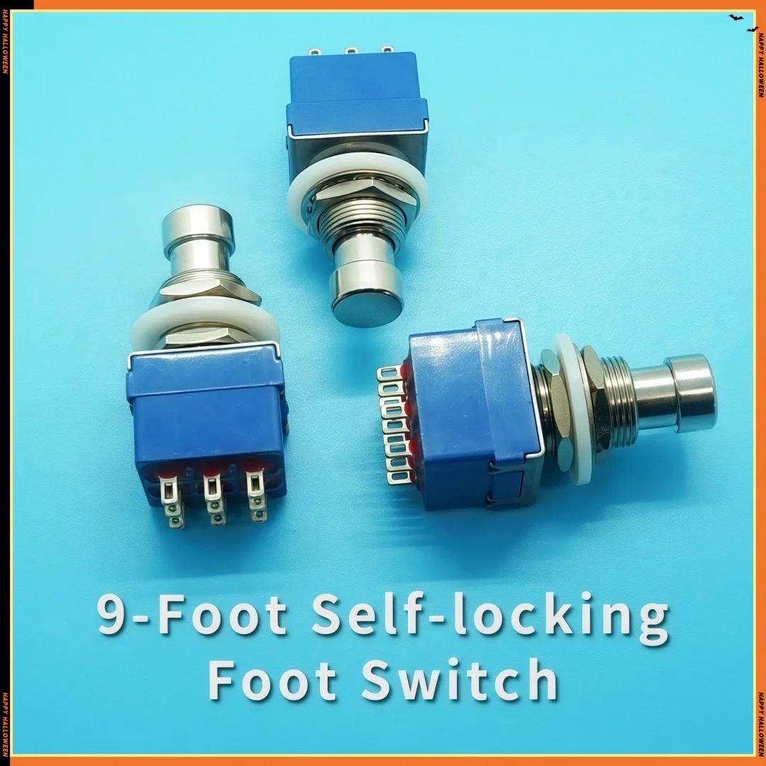 3PDT 9 Pin Latching Stomp Foot Pedal Switch 9 Pin 3PDT Guitar Effects Foot Switch for Guitar Effect Pedal Button