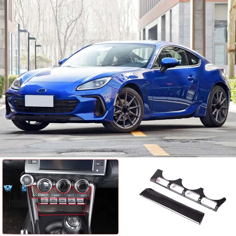 For 2022 Toyota 86/Subaru BRZ ABS Carbon Fiber Car Styling Air Conditioning Mode Button Panel Cover Sticker Car Interior Parts