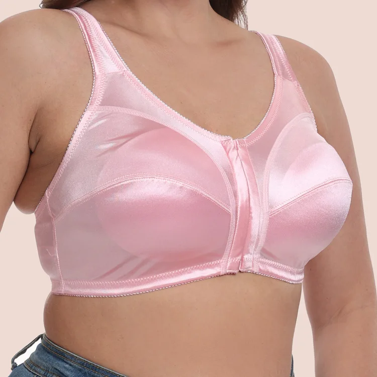 Full Cup Front Buckle Bra Pink Underwear 40 42 44 46 48 50 52 54 C D DD DDD Plus Size Lingerie For Women Brassiere Femme