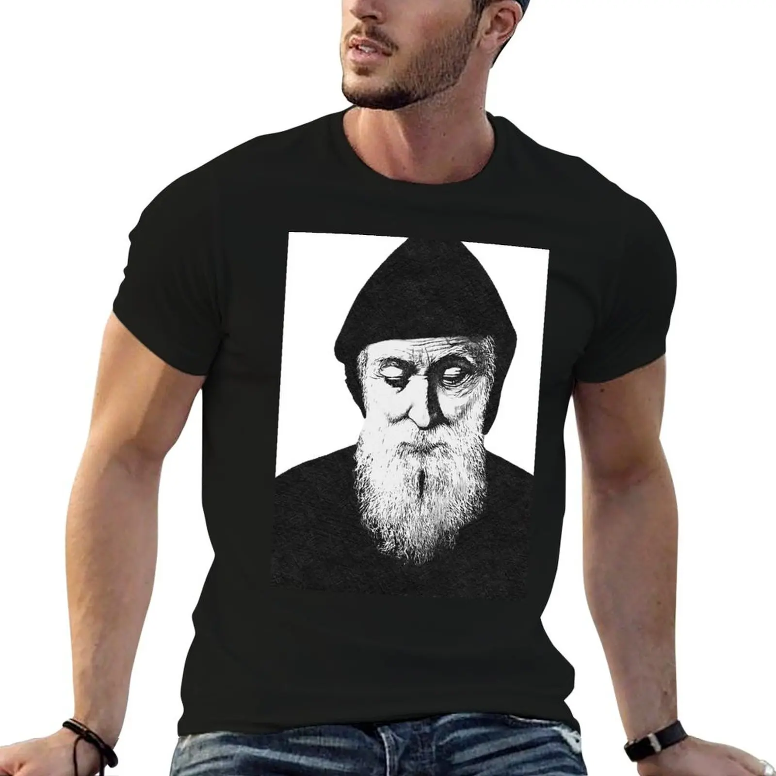

Saint Charbel in Bethlehem T-Shirt cotton t shirts high quality t shirts for man graphic funny T-Shirt