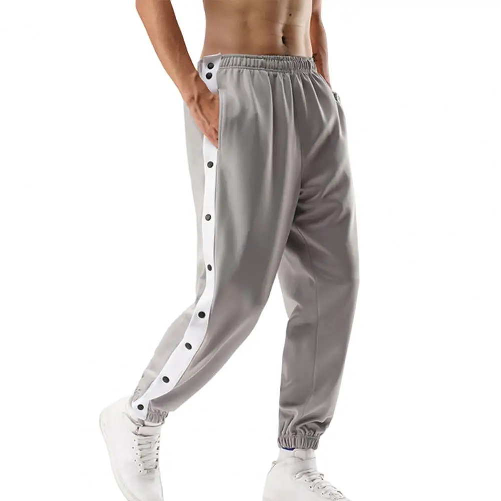 Casual Sweatpants Shrink Resistant Men Pants Elastic Waistband Spring Autumn Patchwork Color Casual Sweatpants Sportswear