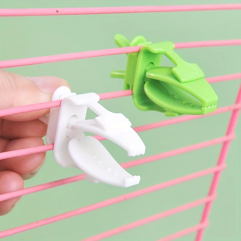 Heavy-Duty Bird Cage Food Vegetable Holder 4Pcs, Grip Handle Design Seed Dispenser Clip, Durable Feeding Tool