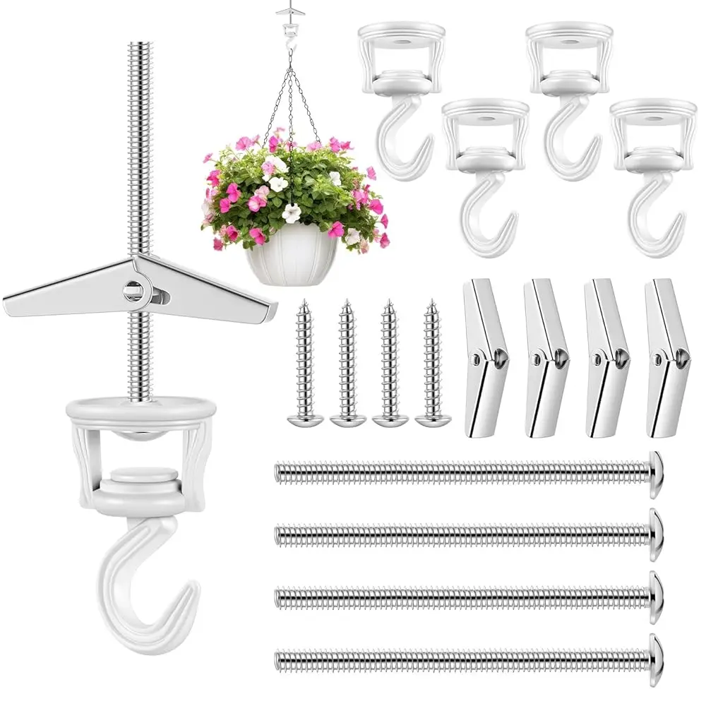 

Комплект из 4 крючков для подвешивания растений, сверхпрочные металлические крючки для растений, для использования в помещении и на улице, для подвешивания растений и кормушек для птиц