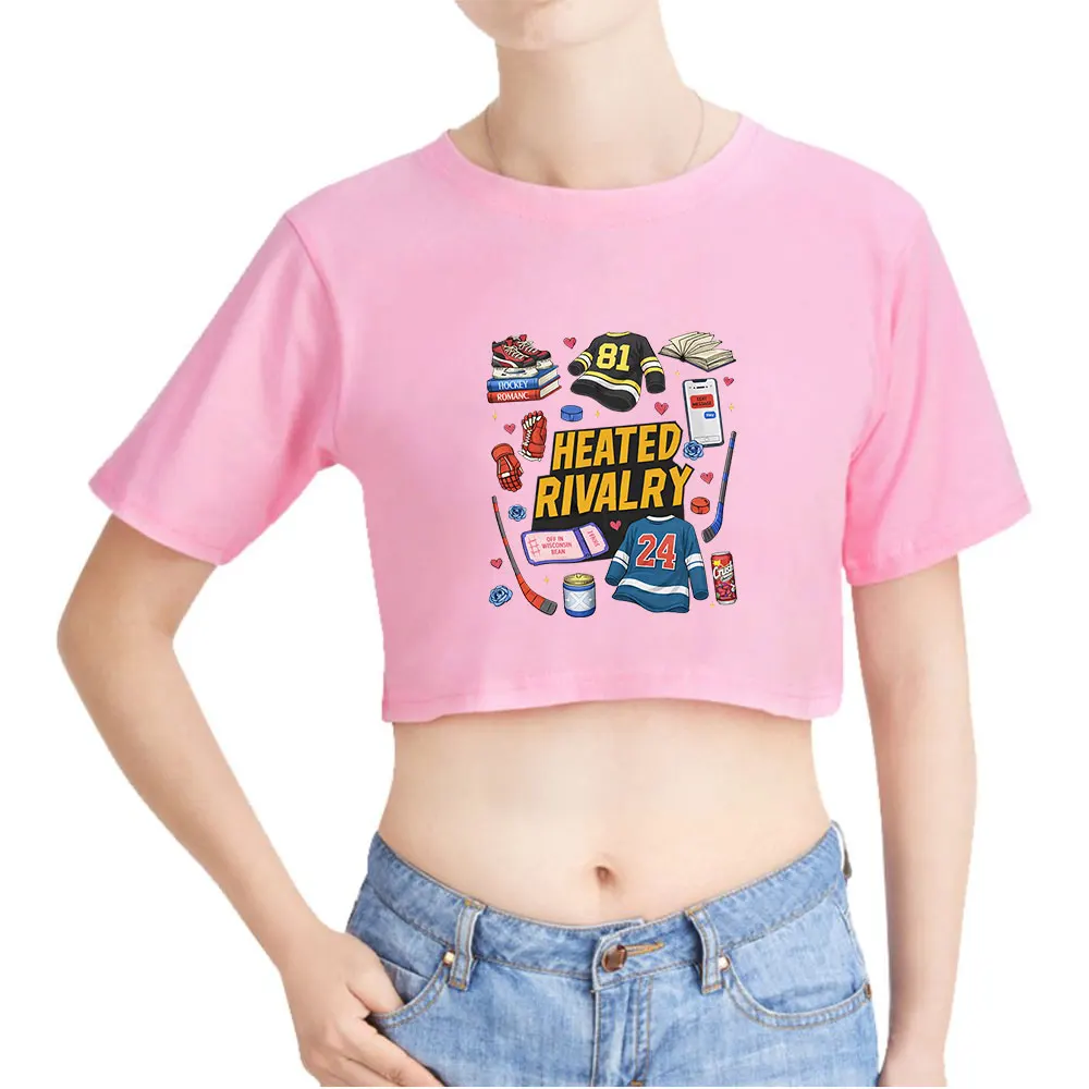 Hot Heated Rivalry Merch Moda Top Camiseta O-pescoço Tops Camiseta Oversize Mulheres