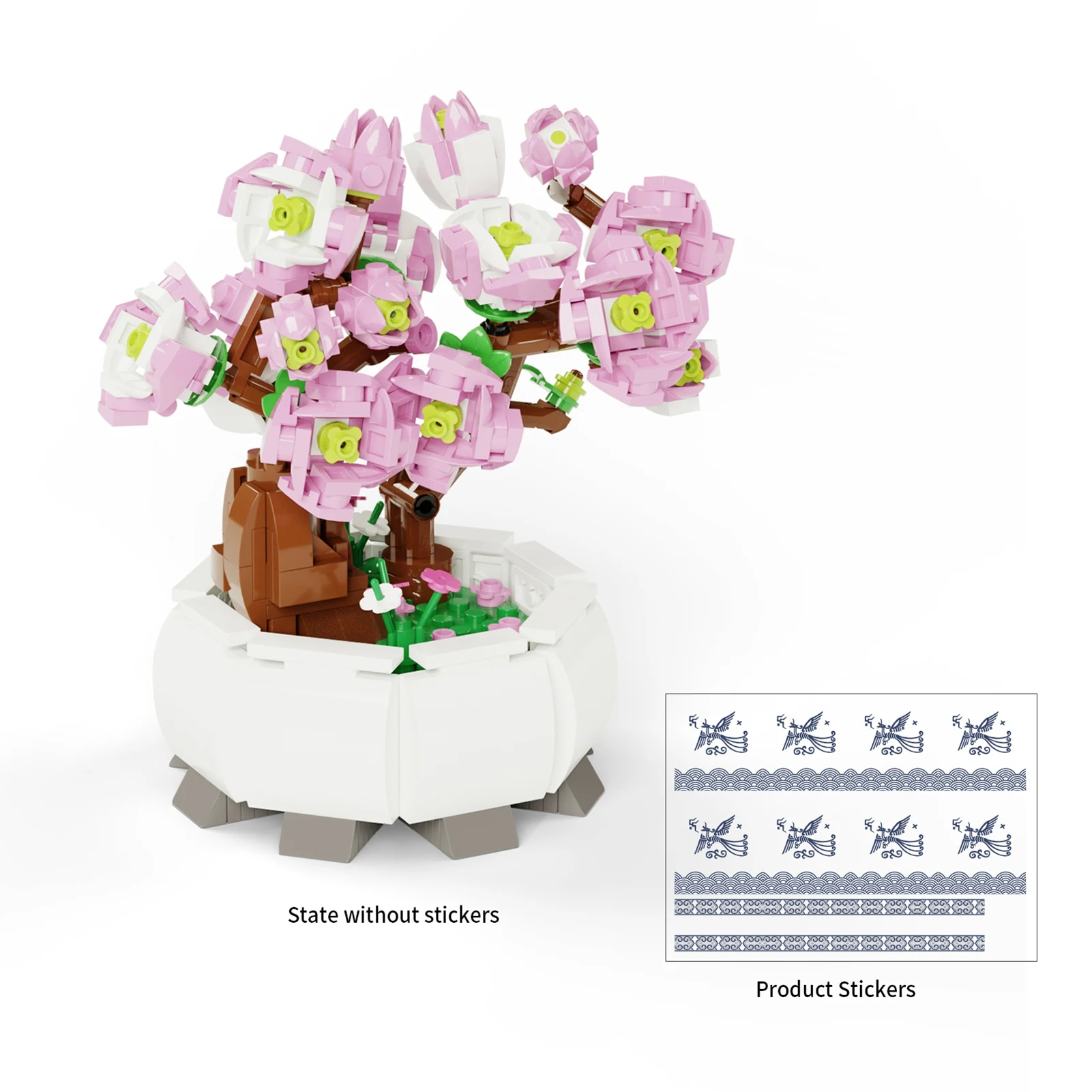 NIEUW Perzikbloesem Bonsai Boom Bouwsteenset Levensecht Eenvoudig te monteren Educatief bouwstenen Model Speelgoed voor kinderen en volwassenen