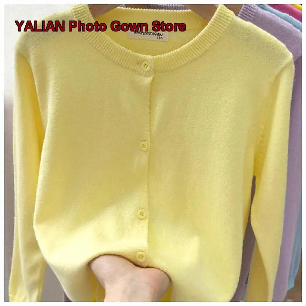 Children Kids Knit Cardigan Girls Outerwear Infant Thin Coat Air-Conditioning Shirt Spring Summer Autumn
