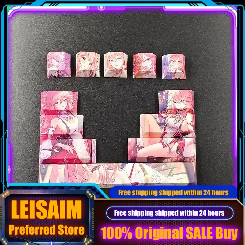 ชุดคีย์แคปตัวละครอนิเมะแบบกำหนดเอง 12 ปุ่ม สำหรับคีย์บอร์ดแบบกลไก Cherry ดีไซน์น่ารักแบบ Cross Axis อุปกรณ์เสริมคีย์บอร์ดเกมมิ่งสำหรับพีซี ของขวัญ