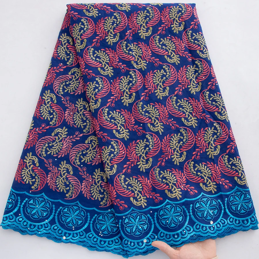 

Африканское хлопковое кружево с изысканной цветочной вышивкой и фигурным краем, швейцарское кружево из вуали для Aso Ebi и торжественных мероприятий