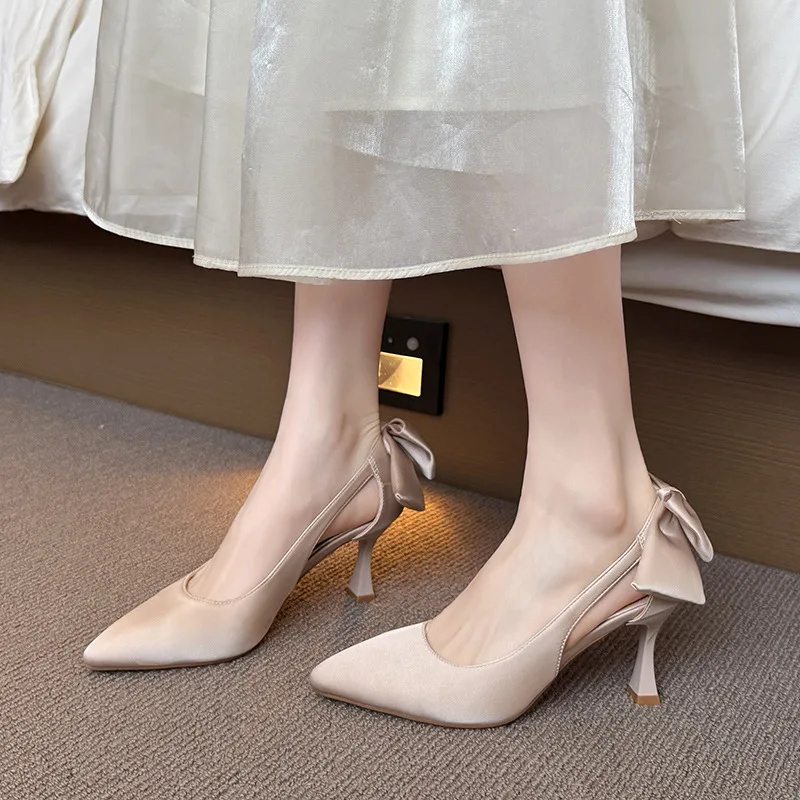 

Spike High Heels 2025 New Stiletto Pointed Toe Wideth Women Shoes Black Beige Pu Leather Work Pumps Large Size For Ladies S0002