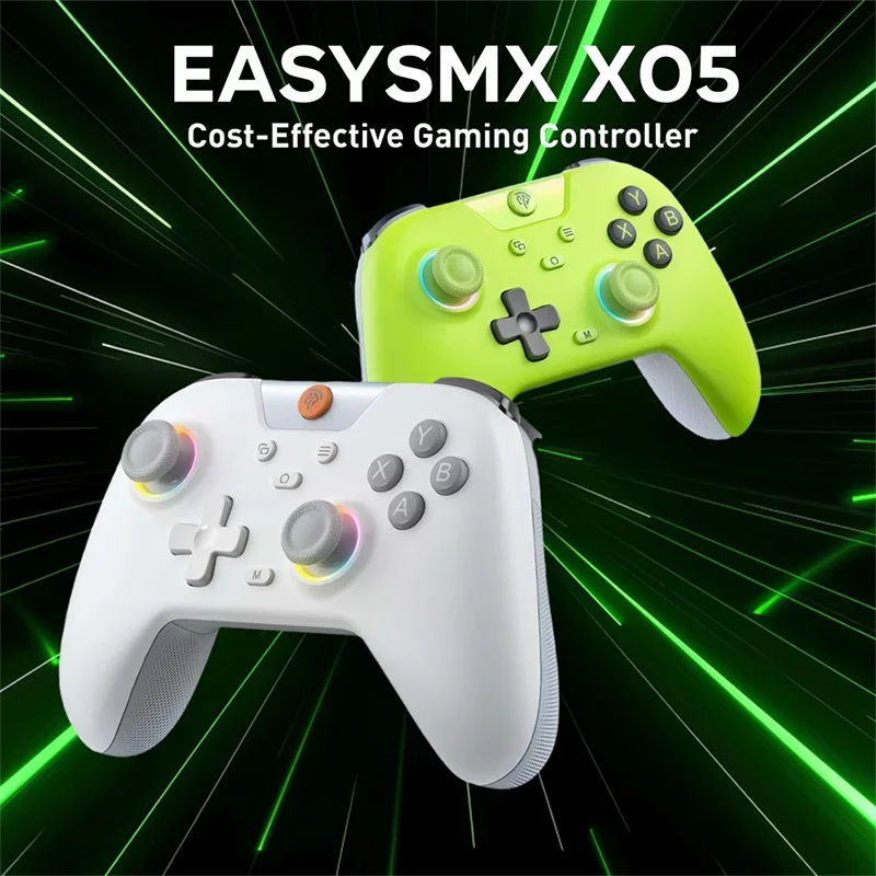 

EasySMX X05 Gaming Controller Gamepad Wireless Bluetooth Compatible with PC/Phone/Switch/ Steam Gamer, RGB Light, Hall Effect