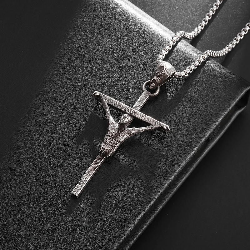 

Vintage Classic Christian Jesus Cross Pendant Necklace for Men and Women Religious Catholic Prayer Amulet Jewelry