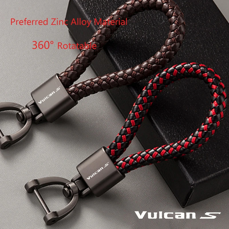 For Kawasaki VULCAN S VulcanS 650cc 650 CC Accessories Custom LOGO Motorcycle Braided Rope Keyring Metal Keychain