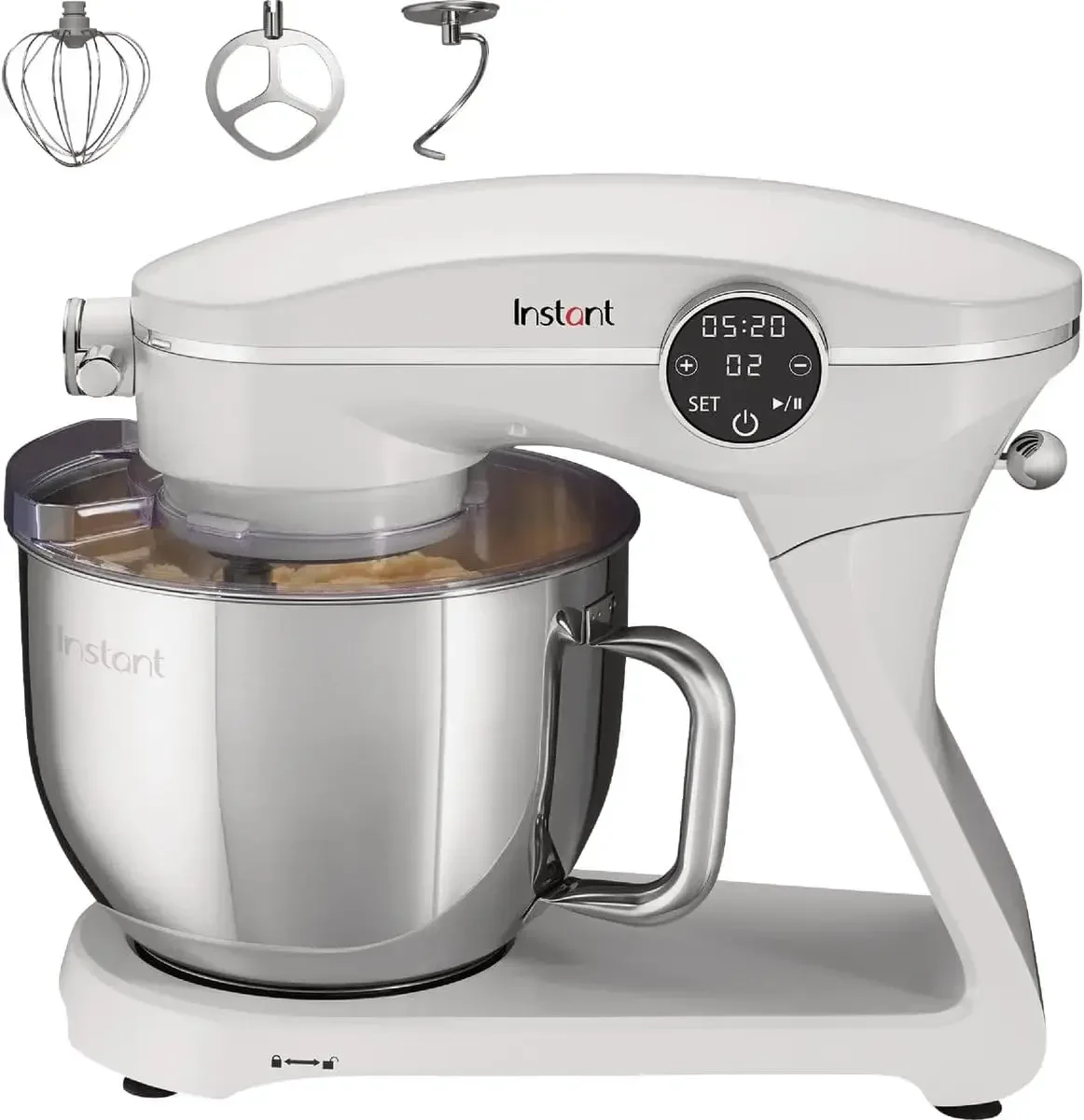 Instant Pot Instant Stand Mixer Pro, misturador elétrico de 10 velocidades de 600 W com interface digital, tigela de aço inoxidável de 7,4 Qt