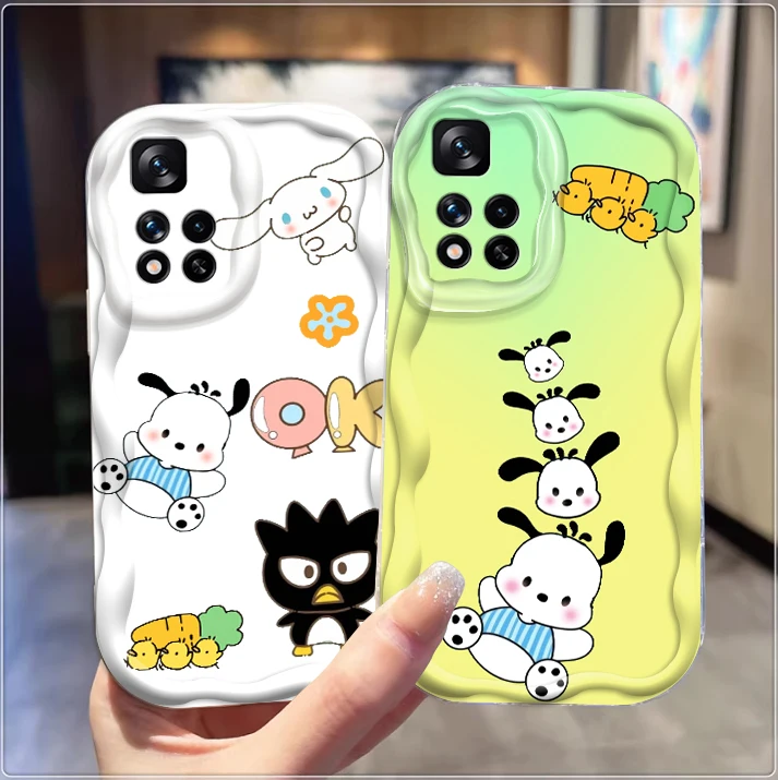 Sanrio Cute Pacha Dog Cartoon For Xiaomi Redmi Note 13 12 12S 11S 11 10 9 8 10A 9C 9T Pro Plus 5G Wave Oil TPU Phone Case