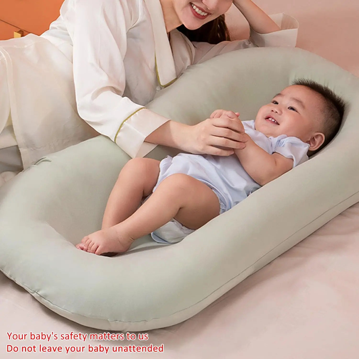 Soft Breathable Washable Infant Lounger for Newborns, Ideal for Home and Travel in Pink