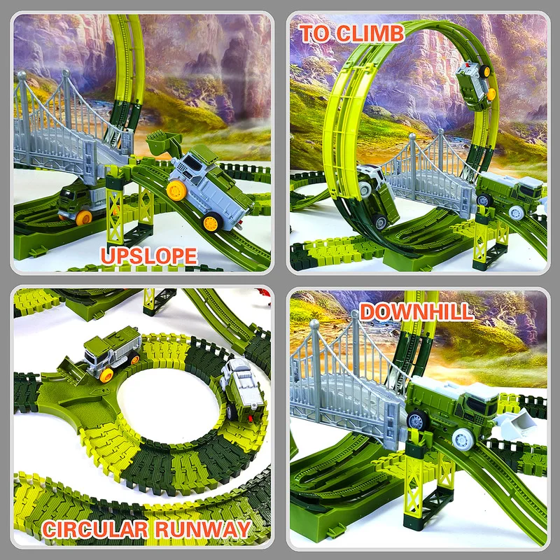 Nuevo 2025 en Stock, el más vendido, tren de ingeniería para niños, juguete para niño Diy, coche de tren de dinosaurio eléctrico ensamblado multifunción