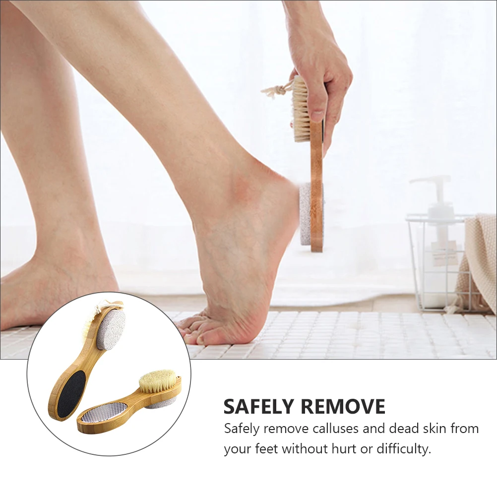 

2Pcs Foot File Bamboo Portable Callus Remover Easy Use Pedicure Tool Foot Scrubber Dead Skin Callus Remover Pedicure File