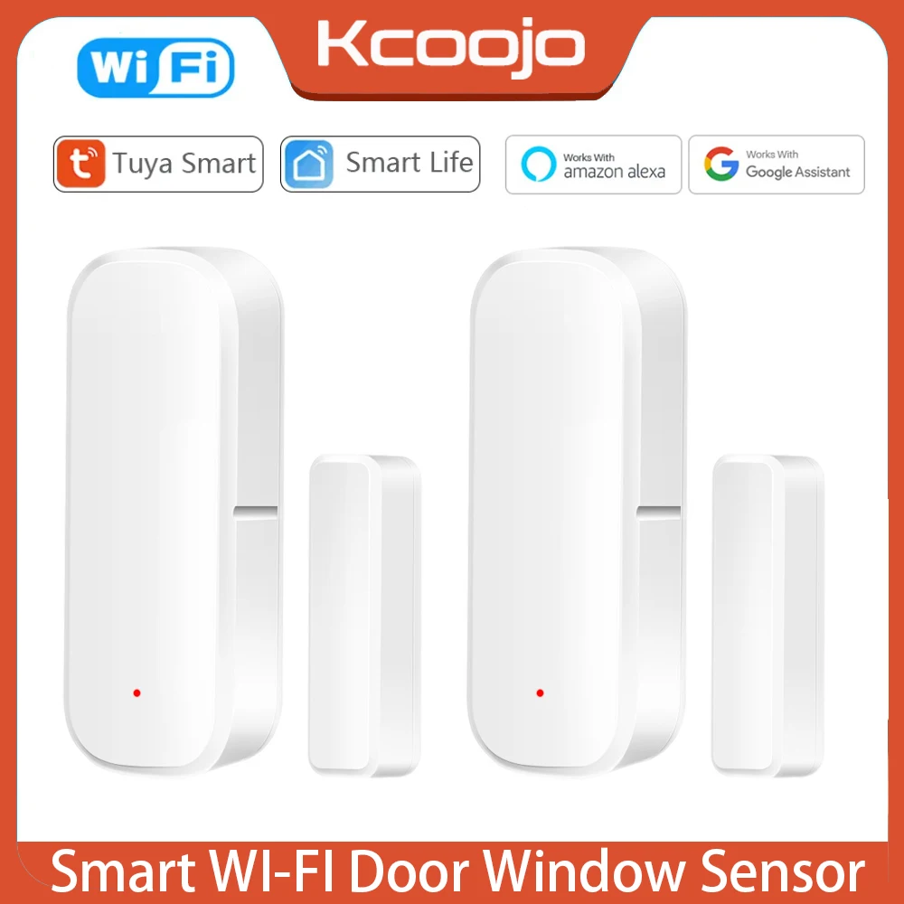 sensor de porta e janela wifi tuya smart home alarme de protecao de seguranca detector aberto e fechado aplicativo smart life compativel com alexa 01