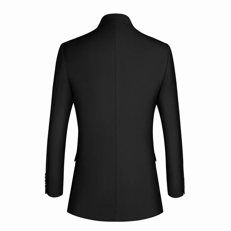 

New Men Pure Color Business Formal Suit Double Breasted Jacket Red / Black Fashion Simple Homme Wedding Prom Party Dress Blazers