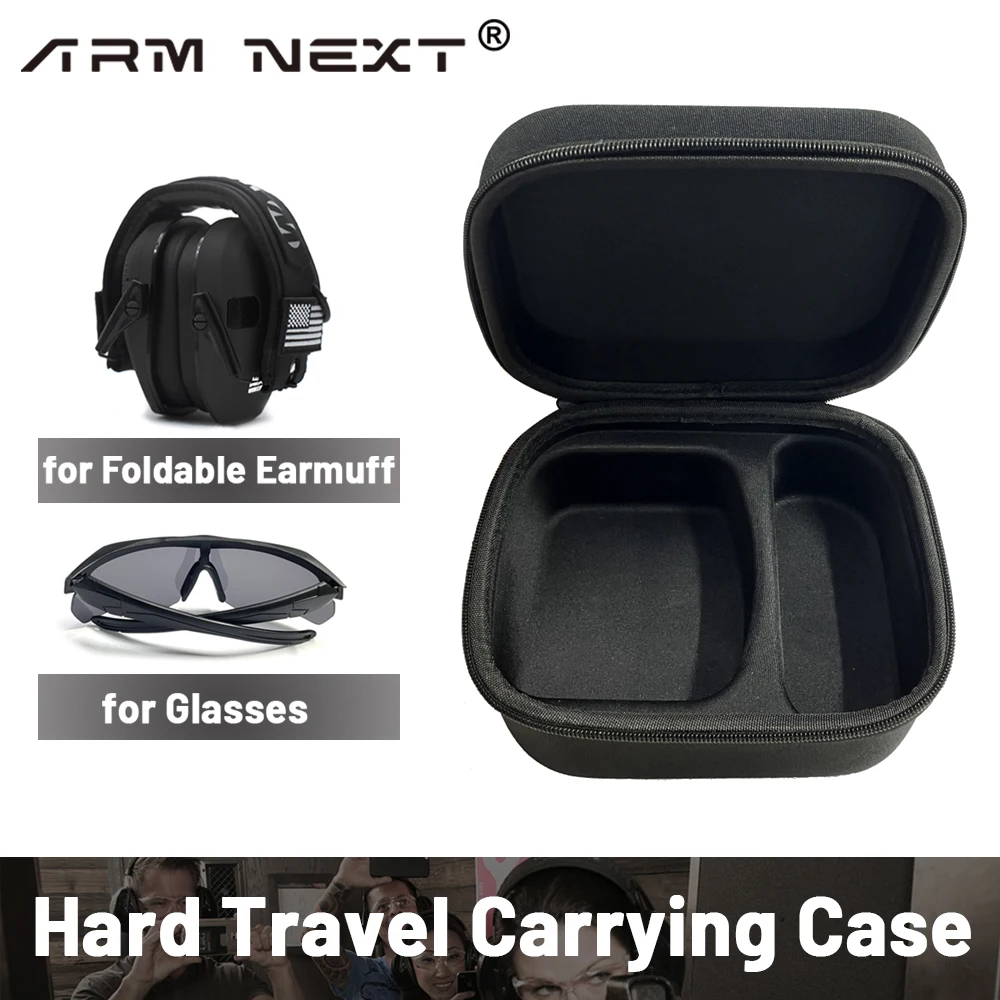 Hard Storage Travel Case for Electronic Shooting Earmuffs Compatible Impact Hearing Protection Shooter Safety Eyewear Glasses