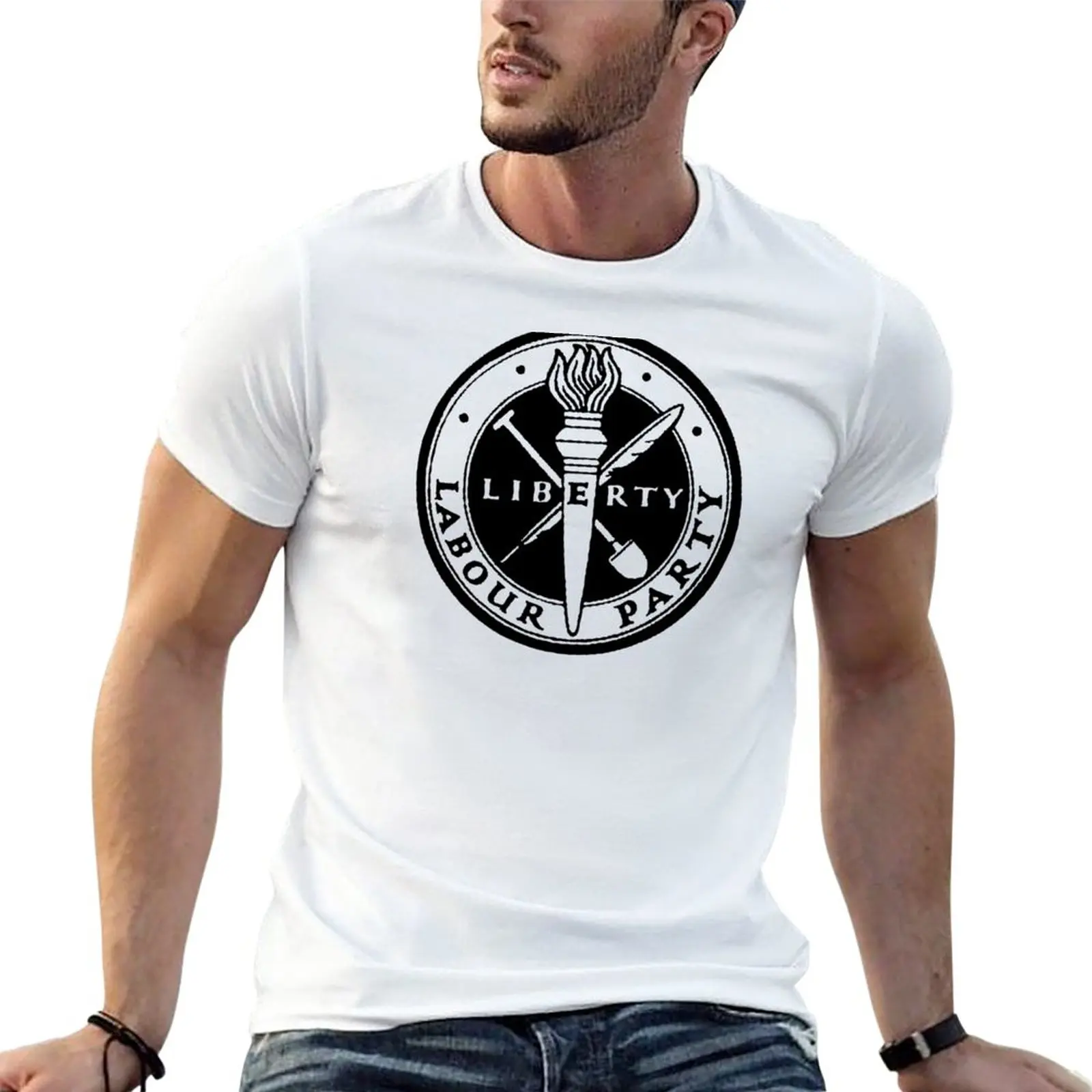 Labour Party B/W T-Shirt anime clothes summer tops men workout shirt