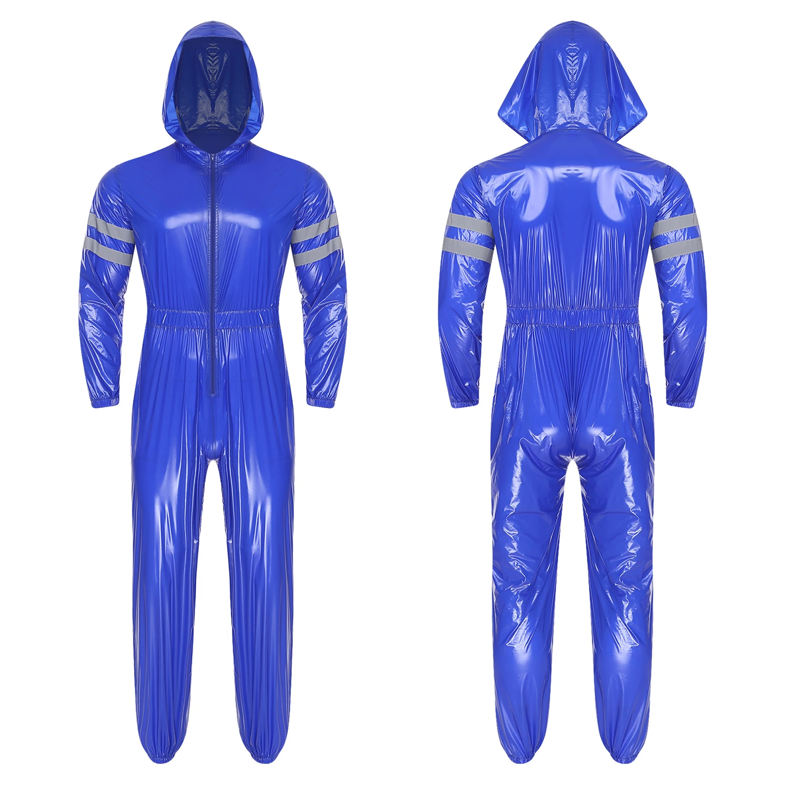 

Мужские светоотражающие полосы высокой видимости, водонепроницаемые комбинезоны, комбинезон с капюшоном, плащ, техническое обслуживание, санитарная спецодежда