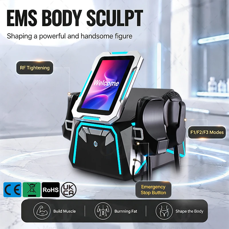 EmsNova HIEMT RF Body Contouring Machine 4 Handles RF Muscle Stimulation Body Sculpting Non Invasive Salon Home Beauty Equipment