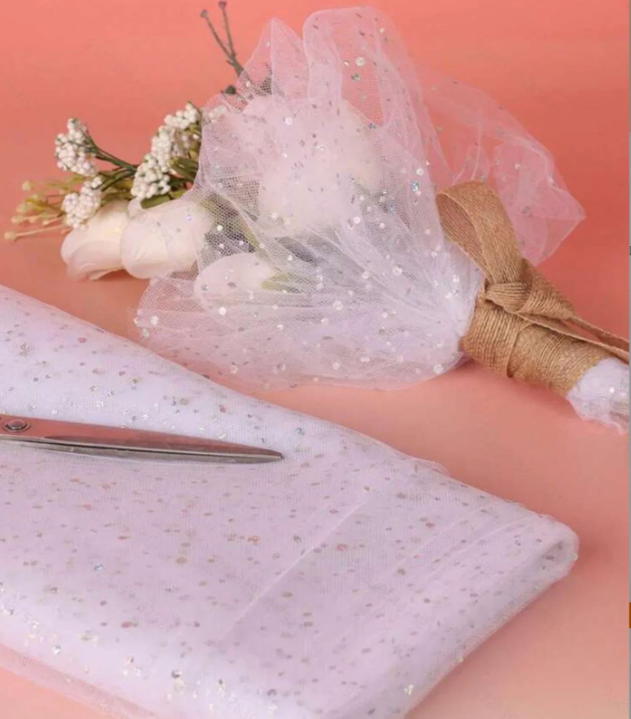 3pcs 19.6x29.9IN/pc  DIY MESH FABRIC 100% POLYAMIDE，For DIY dress  wedding decorations or other DIY fabric decorations